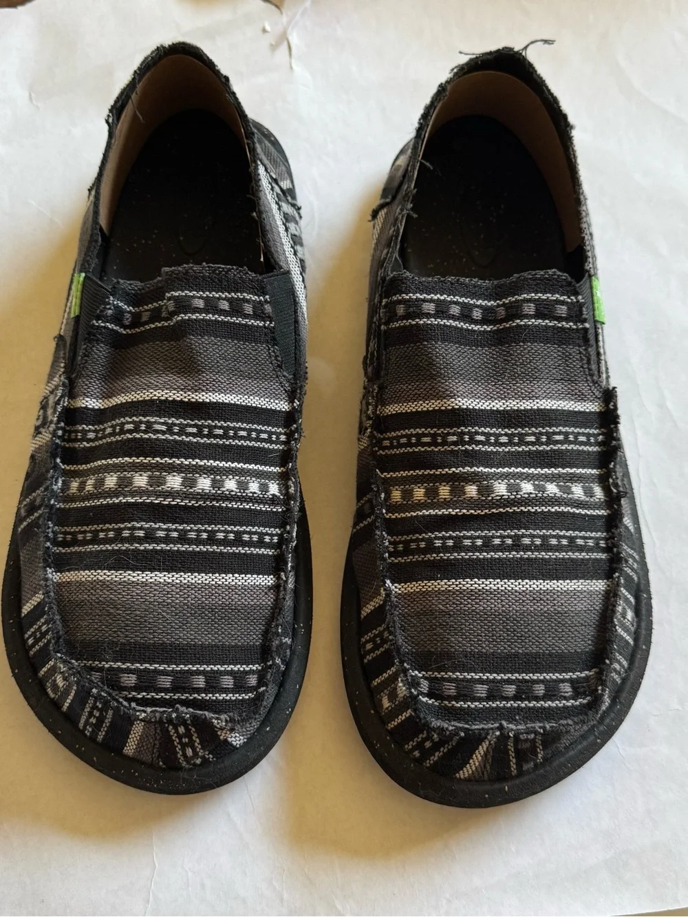Sanuk Men's Grey Striped Slip-On Casual Shoes
